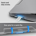 ACS05271 - MacBook Air Case Thin Fit in crystal clear showing the quick and easy access. Easy grip for a quick flip