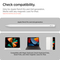 APP06266 - Apple Pencil Holder DA20 in White showing the compatibility. Only for Apple Pencil Pro and 2nd generation. Works with any magnetic case for iPad. Apple Pencil Pro and 2nd Generation. Compatible with Magic Keyboard, Smart Keyboard Folio, Smart Folio. and other magnetic cases for iPad