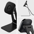ACH02574 - OneTap Pro Wireless Magnetic Charging Stand (MagFit) in black showing the different angles