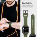 ACS04408 - Apple Watch Series (45mm) Case Liquid Air Pro in moss green showing the comfort fit. Adjustable band with lightweight