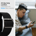 AMP02290 - Apple Watch Series (Apple Watch (41mm)/Apple Watch (38mm)) Watch Band Lite Fit in black lightweight and flexible fabric material. All day long comfort.