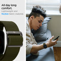 AMP02292 - Apple Watch Series (Apple Watch (41mm)/Apple Watch (38mm)) Watch Band Lite Fit in khaki lightweight and flexible fabric material. All day long comfort.
