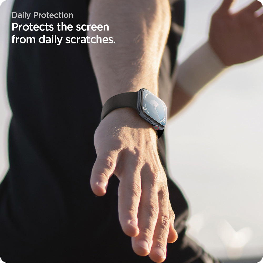 AFL08580 - Apple Watch 10 (42mm) EliteShield EZ Fit in Clear showing the daily protection. Protects the screen from daily scratches