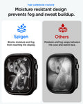 ACS11410 - Spigen Thin Fit 360 moisture-resistant design keeps Apple Watch 42mm display clear versus fogged competitor case