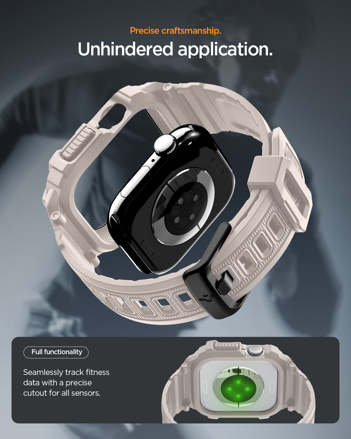 ACS10506 - Apple Watch 10/11 (46mm) Rugged Armor Pro 2 in Dune Beige