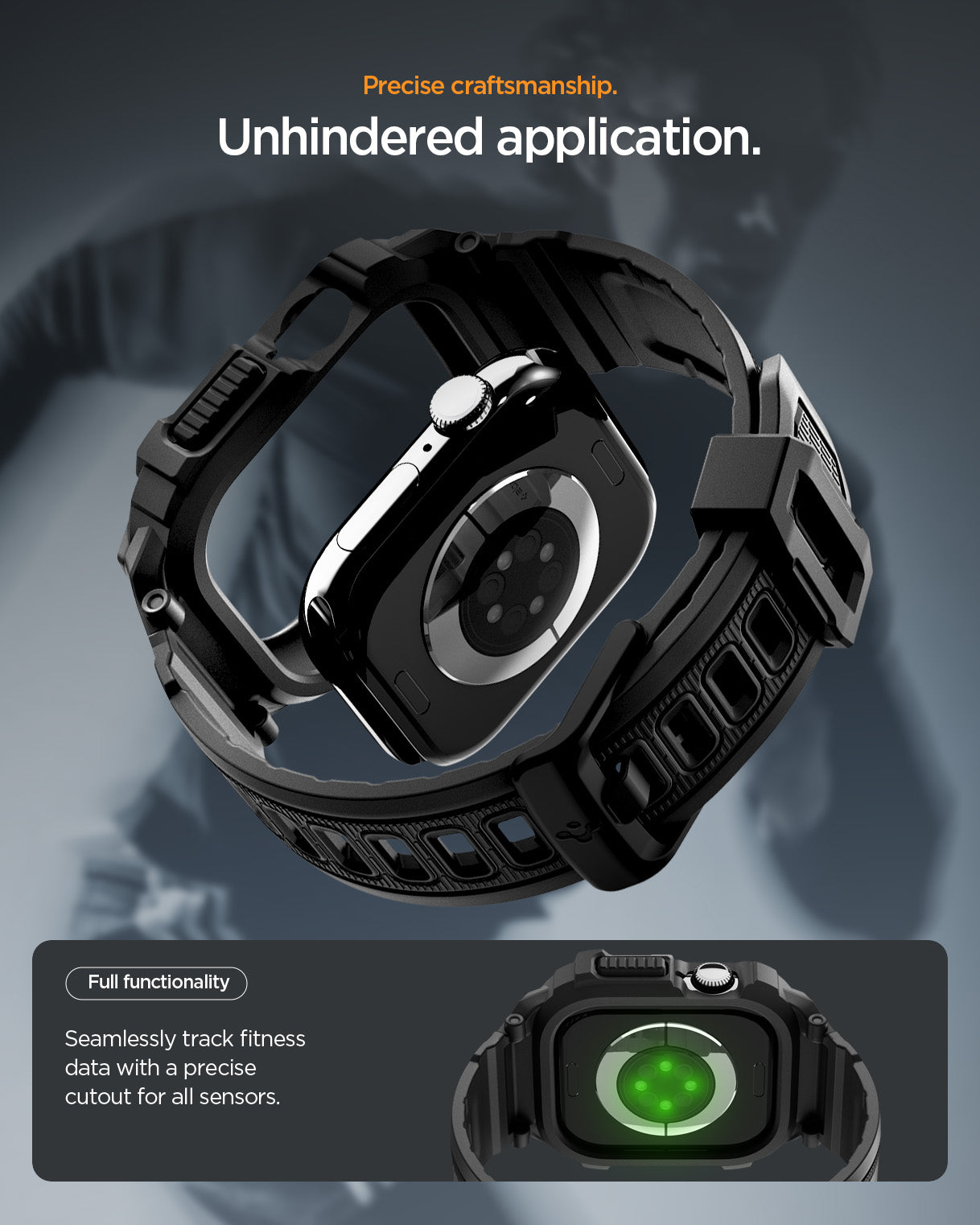 ACS10503 - Apple Watch 10/11 (46mm) Rugged Armor Pro 2 in Matte Black
