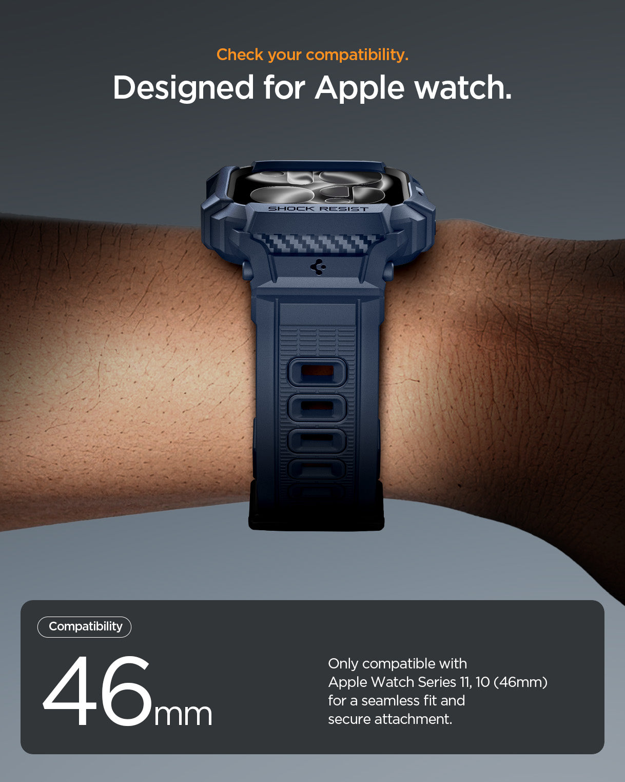 ACS10505 - Apple Watch 10/11 (46mm) Rugged Armor Pro 2 in Navy Blue