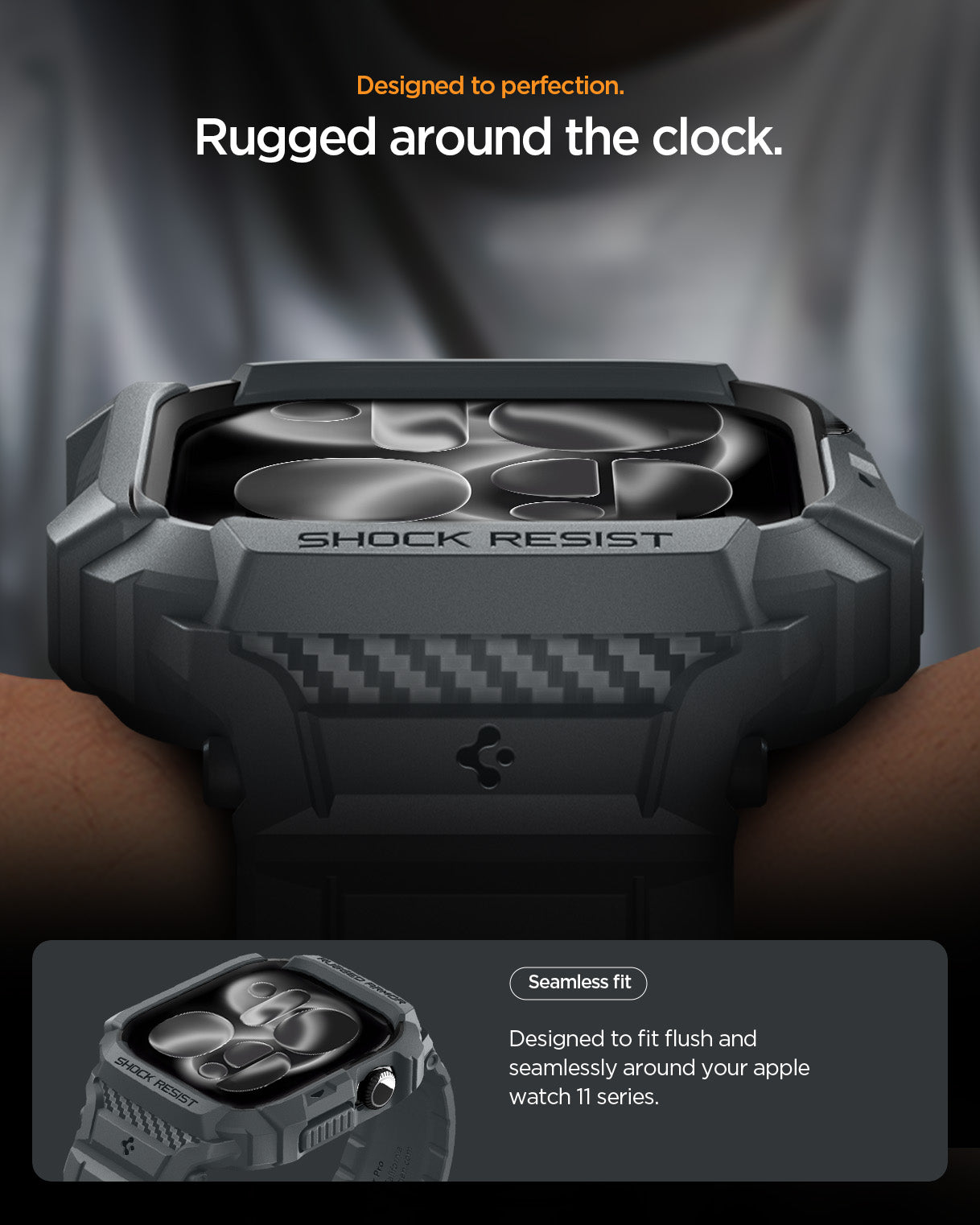 ACS10504 - Apple Watch 10/11 (46mm) Rugged Armor Pro 2 in Dark Gray