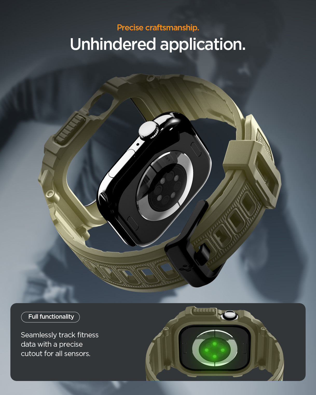 ACS10507 - Apple Watch 10/11 (46mm) Rugged Armor Pro 2 in Vintage Khaki