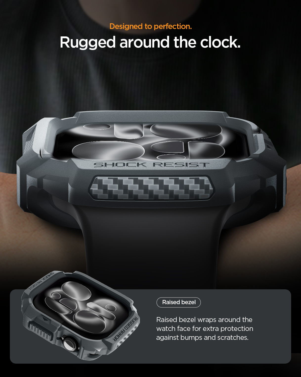 ACS10500 - Apple Watch 10/11 (46mm) Rugged Armor 2 in Dark Gray