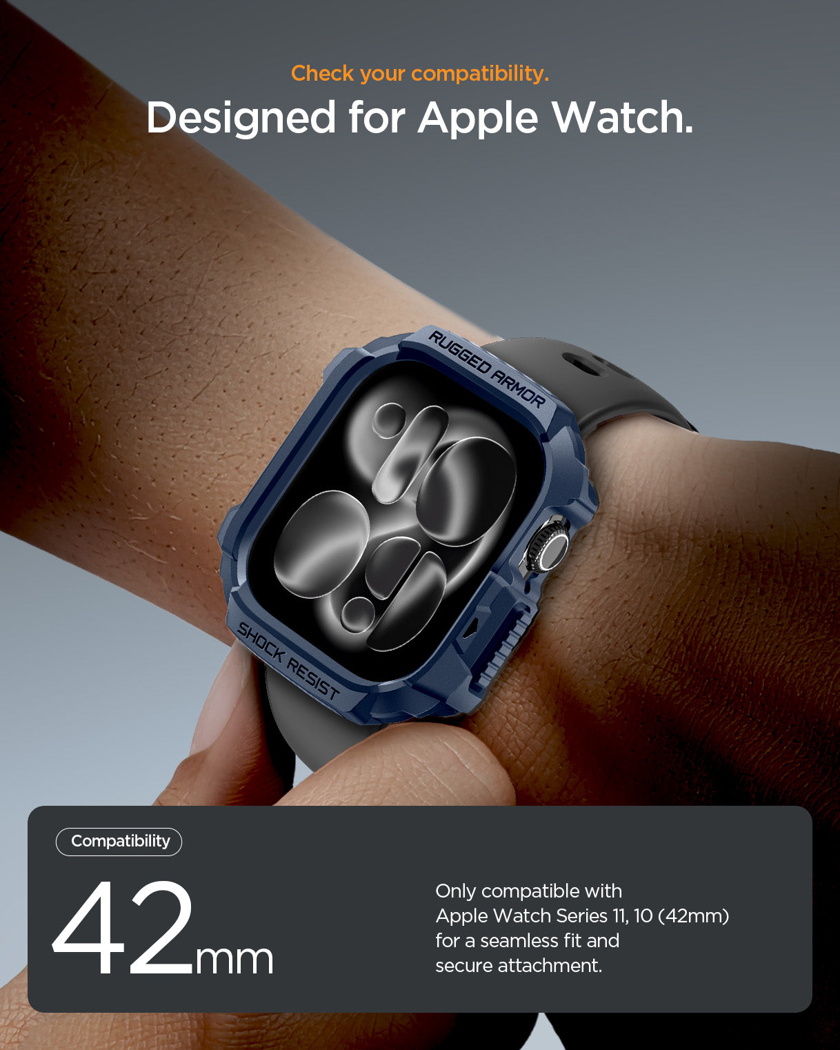 ACS10492 - Apple Watch 10/11 (42mm) Rugged Armor 2 in Navy Blue