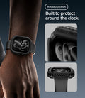 ACS11886 - Apple Watch Series 12 (46mm) Case Rugged Armor in Matte Black showing the rugged case design with reinforced edges and raised protection around the watch face