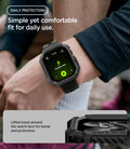 ACS11886 - Apple Watch Series 12 (46mm) Case Rugged Armor in Matte Black showing the rugged case worn during outdoor activity with a raised bezel for added screen protection
