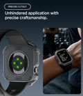 ACS11887 - Apple Watch Series 12 (46mm) Case Rugged Armor in Dark Gray showing the rear sensor opening and precise cutouts with the rugged case worn during a workout