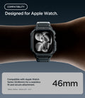 ACS11895 - Apple Watch Series 12 (46mm) Case Rugged Armor Pro in Dark Gray showing compatibility with the 46mm size for a seamless fit and secure attachment