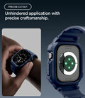 ACS11896 - Apple Watch Series 12 (46mm) Case Rugged Armor Pro in Navy Blue showing precise cutouts providing easy access to controls while keeping the sensor area open