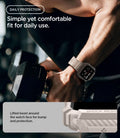 ACS11897 - Apple Watch Series 12 (46mm) Case Rugged Armor Pro in Dune Beige showing the raised bezel design providing added protection during everyday activities