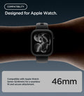 ACS11890 - Apple Watch Series 12(46mm) Case Thin Fit in Black showing compatibility with the 46mm size for a seamless fit and secure attachment
