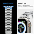 AMP06357 - Apple Watch (41mm) Modern Fit 316L Band in Silver perfect fit between watch and band with wing connector.