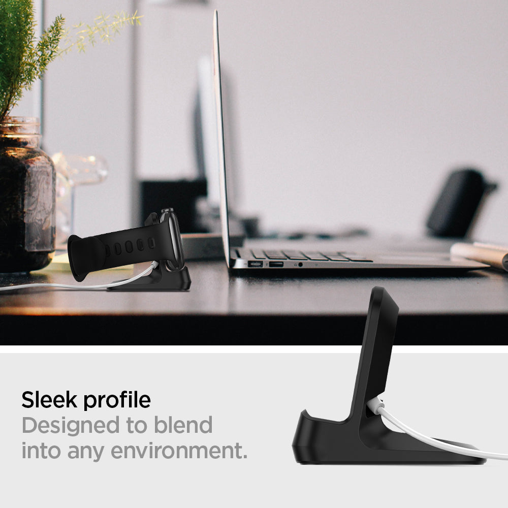 SGP11584 - Apple Watch Night Stand S350 in black showing the sleek profile. Designed to blend into any environment