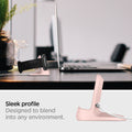 000CD21183 - Apple Watch Night Stand S350 in pink showing the sleek profile. Designed to blend into any environment