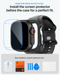 ACS11416 - Apple Watch Series - Liquid Air Pro with Screen Protector in Black showing install the screen protector before the case for a perfect fit