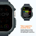 ACS07383 - Apple Watch (49mm) Rugged Armor in Abyss Green angular design accented with carbon fiber in a slim and lightweight construction. Take rugged to another level.