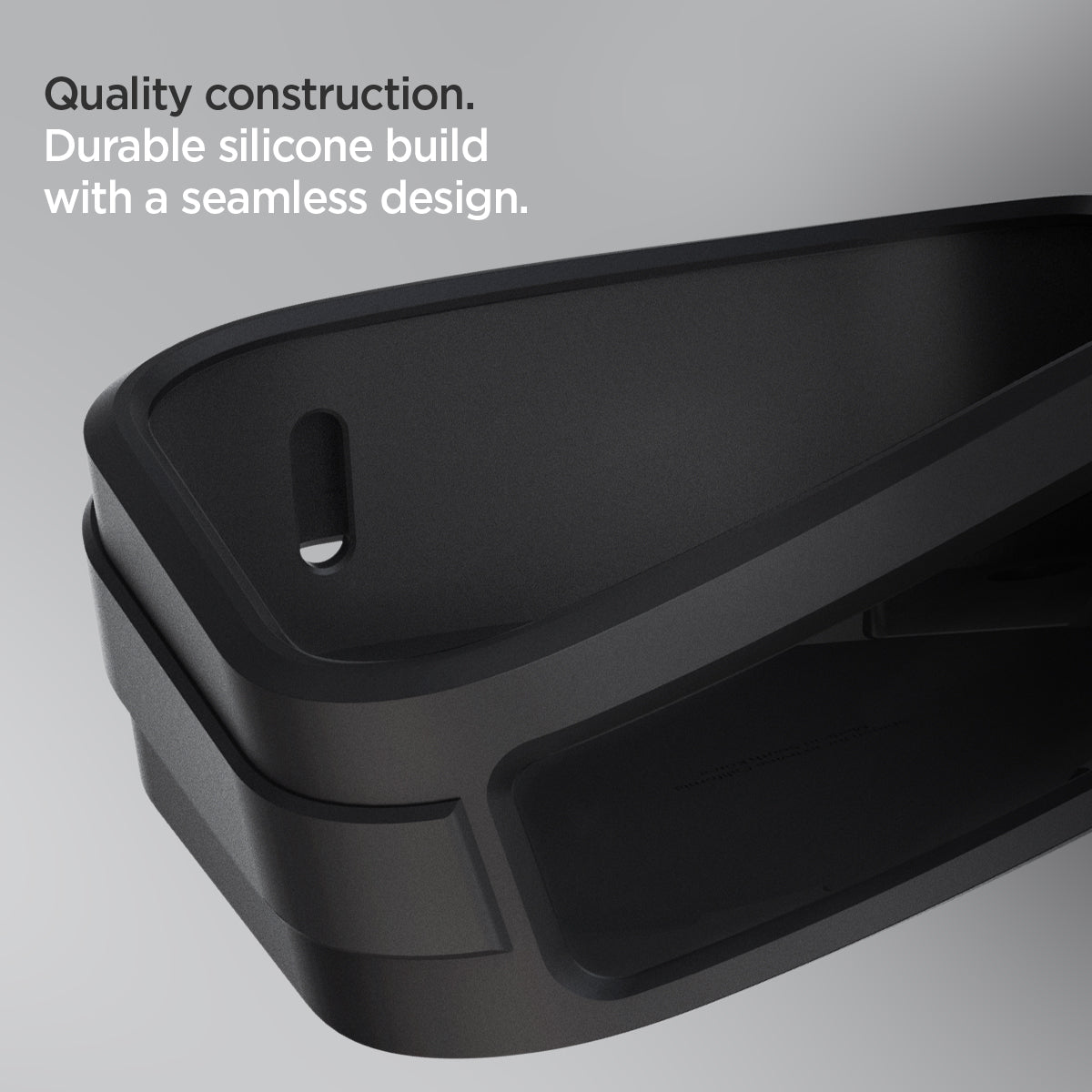 AMP05858 - Apple TV 4K (3rd Gen) Mount Silicone Fit in black showing the quality construction. Durable silicone build with a seamless design