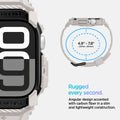 ACS08593 - Apple Watch 10 (42mm) Case Rugged Armor Pro in Dune Beige angular design accented with carbon fiber in a slim and lightweight construction. (125mm-200mm)