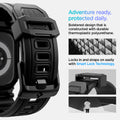 ACS08591 - Apple Watch 10 (42mm) Case Rugged Armor Pro in Matte Black bolstered design that is constructed with durable thermoplastic polyurethane. Locks in and straps on easily with smart lock technology. Adventure ready, protected daily.