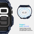 ACS08592 - Apple Watch 10 (42mm) Case Rugged Armor Pro in Navy Blue angular design accented with carbon fiber in a slim and lightweight construction. (125mm-200mm)