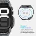 ACS08605 - Apple Watch 10 (46mm) Case Rugged Armor Pro in Dark Gray angular design accented with carbon fiber in a slim and lightweight construction. (140mm-215mm) 