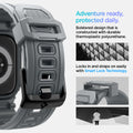 ACS08605 - Apple Watch 10 (46mm) Case Rugged Armor Pro in Dark Gray bolstered design that is constructed with durable thermoplastic polyurethane. Locks in and straps on easily with smart lock technology. Adventure ready, protected daily.