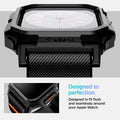 ACS08594 - Apple Watch (42mm) Case Lite Fit Pro in Matte Black showing the designed to perfection. Designed to fit flush and seamlessly around your Apple Watch