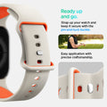 AMP09323 - Apple Watch Series - Nano Pop 46mm in Orange Beige ready up and go. Strap up your watch and keep it secure with the pin and tuck buckle. Easy application with precise craftsmanship.