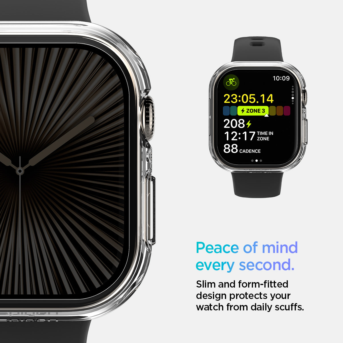 ACS08602 - Apple Watch 10 (46mm) Case Thin Fit in Crystal Clear slim and form fitted design protects your watch from daily scuffs. Peace of mind every second.