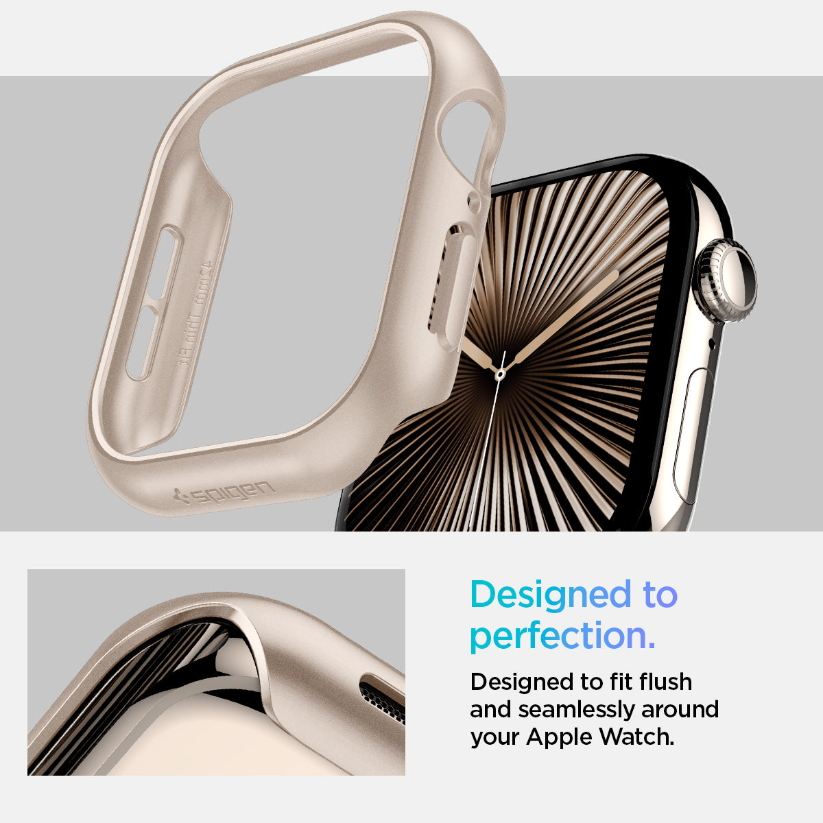 ACS08590 - Apple Watch 10 (42mm) Case Thin Fit in Starlight designed to fit flush and seamlessly around your apple watch. Designed to perfection.