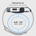 ACS04586 - Apple Watch (40mm) Metal Fit Pro in Silver showing the fitment for all. Wide range of adjustability. 4_9: - 7.5