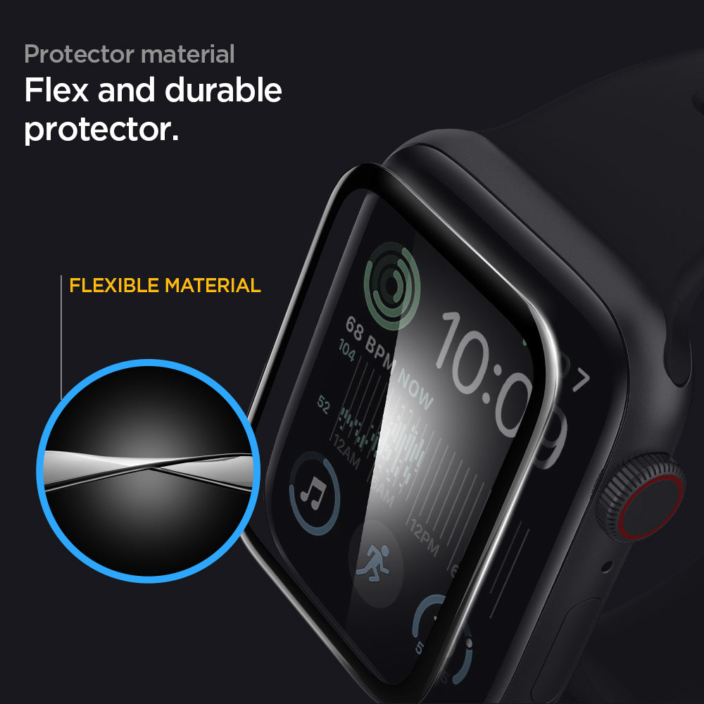 AFL00922 - Apple Watch (44mm) Screen Protector ProFlex EZ Fit in Clear showing the protector material. Flex and durable protector. Flexible material