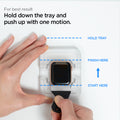 AFL00922 - Apple Watch (44mm) Screen Protector ProFlex EZ Fit in Clear showing the best result. Hold down the tray and push up with one motion.