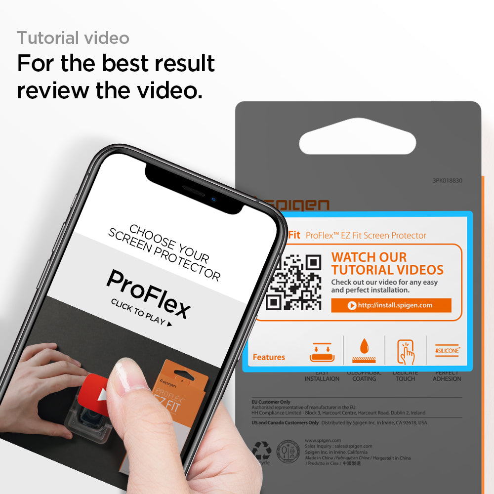 AFL0092 - Apple Watch (44mm) Screen Protector ProFlex EZ Fit in Clear showing the 2tutorial video. For the best result review the video