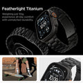 AMP11577 -  Apple Watch Series - Modern Fit Titanium Black lightweight titanium band weighs 55g and features a durable linked construction.