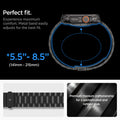 AMP11577 -  Apple Watch Series - Modern Fit Titanium Black adjustable metal link band fits wrist sizes from 5.5 to 8.5 inches.