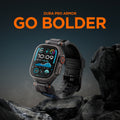AMP09103 - Apple Watch Ultra (49mm) DuraPro Armor in Navy Blue showing clock in the top of the mountain and Go bolder.
