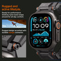 AMP09103 - Apple Watch Ultra (49mm) DuraPro Armor in Navy Blue is ready for performance premium PU band wraps around for all day comfort. rugged design accented with durable orange connctor.