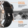 AMP09102 - Apple Watch Ultra (49mm) DuraPro Armor in Military Green locks in and connects easily for a more secured fit. New zinc alloy material for durability and seamless style.