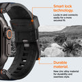 AMP09103 - Apple Watch Ultra (49mm) DuraPro Armor in Navy Blue locks in and connects easily for a more secured fit. New zinc alloy material for durability and seamless style.