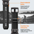 AMP09229 - Apple Watch Ultra (49mm) DuraPro Armor in Black Edition designed with both PU and TPU for extra durability. Rugged and flexible design with your ultimate comfort in mind.