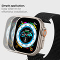AMP02465 - Apple Watch Series (Apple Watch (49mm)/Apple Watch (45mm)/Apple Watch (42mm)) Watch Band DuraPro Flex in black easy slide in for effortless installation. Simple application.