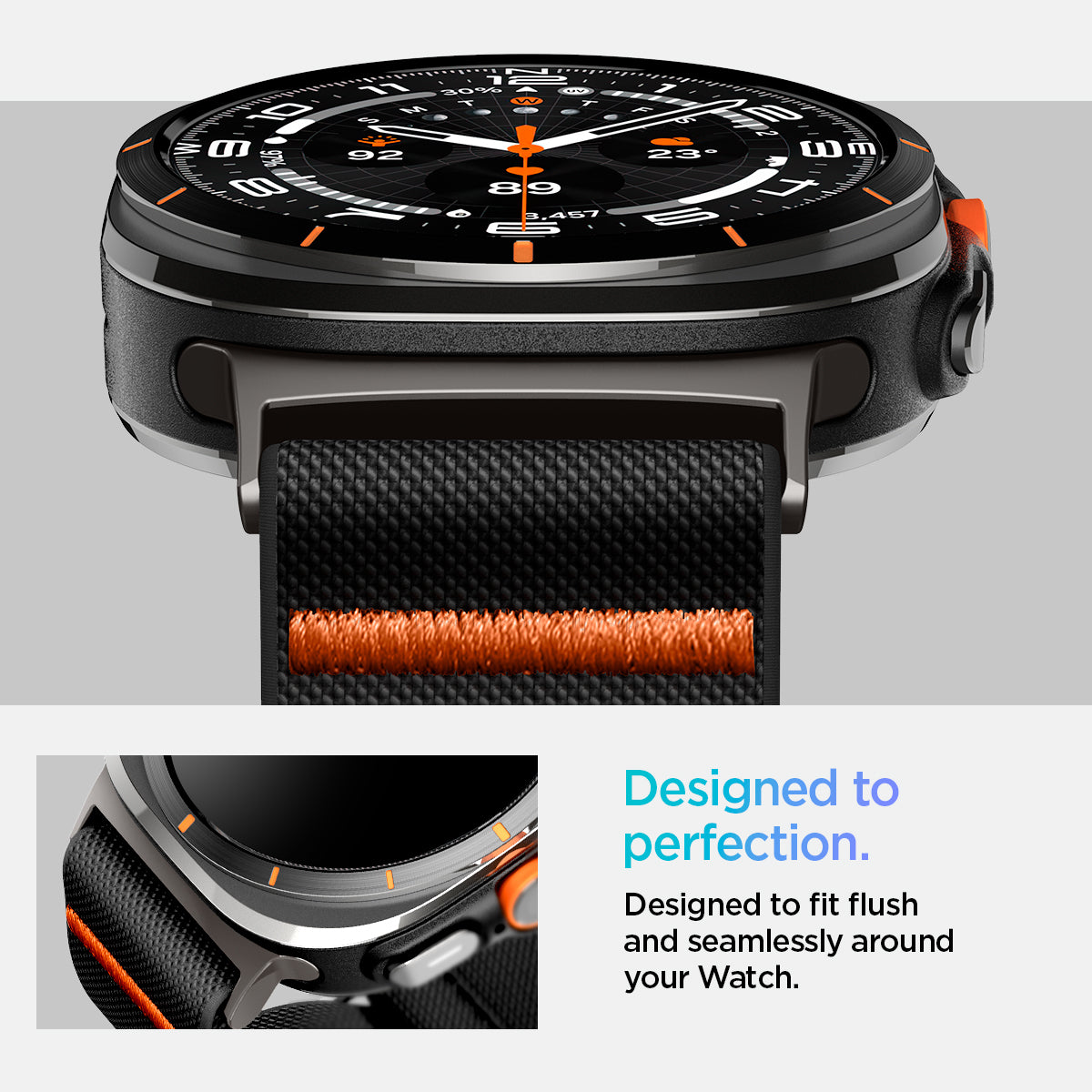 AMP08772 - Galaxy Watch Ultra (47mm) Lite Fit Band in Black designed to perfection. designed to fit flush and seamlessly around your watch.
